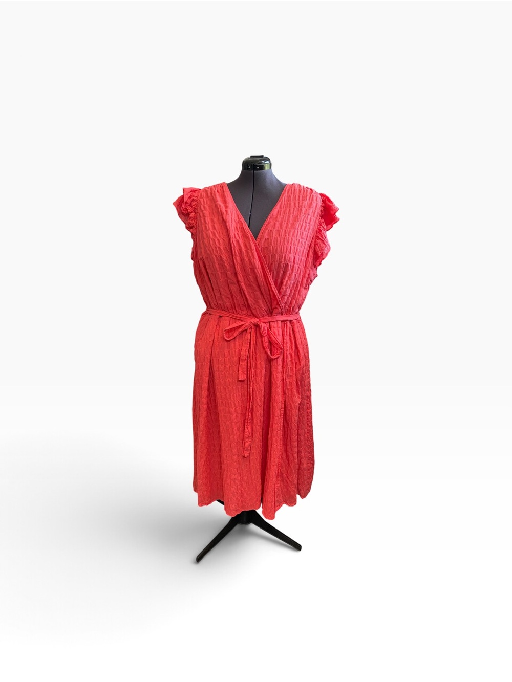 A NEW DAY Women's plus size 3X lined Coral Faux Wrap Dress Tie Waist